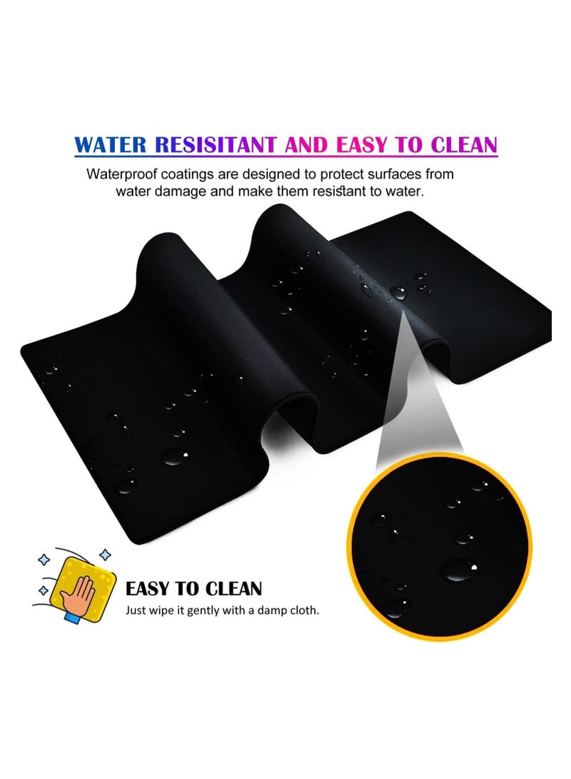 TYCTIX Large Mouse Pad 800x300mm Extended Mouse Pad Non-Slip Rubber Base Gaming Mouse Pad Office Mouse Mat Smooth Cloth Surface Desk Mat Keyboard Pads for Computers, Black - Image 3