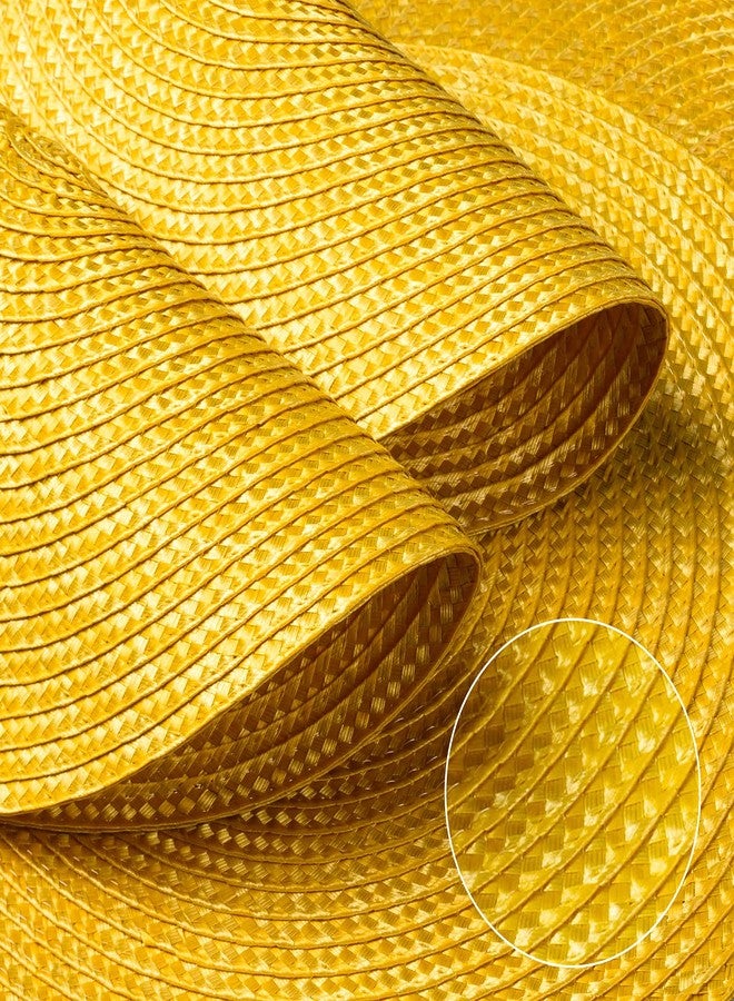 FunWheat Round Braided Placemats Set of 8 Place Mats for Dining Tables Woven Washable Non-Slip Table mats Small 13 inch(S Yellow, 8pcs) - Image 5