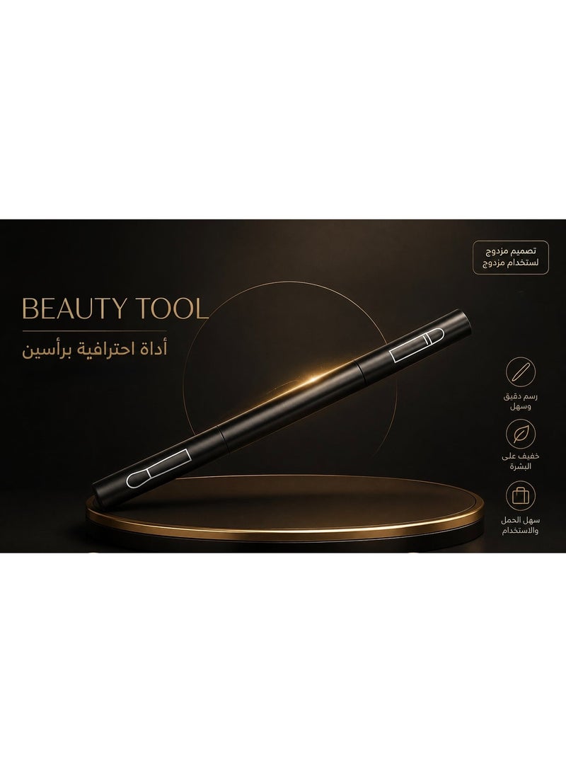 فرشاة مكياج مزدوجة الرأس  للدمج ووضع ظلال العيون (Shadow & Blender) - أداة احترافية خفيفة ومثالية للسفر - Image 3