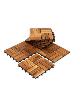 HOME TASTE Hometaste Wooden Floor Decking Tiles Timberlock Interlocking Wood Tiles Floor Tiles Balcony Flooring Tiles Home Floor Tiles Diy Tiles Garden Tiles (Pack_ (10 Pieces))  - Image 1