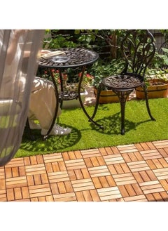 HOME TASTE Hometaste Wooden Floor Decking Tiles Timberlock Interlocking Wood Tiles Floor Tiles Balcony Flooring Tiles Home Floor Tiles Diy Tiles Garden Tiles (Pack_ (10 Pieces))  - Image 3