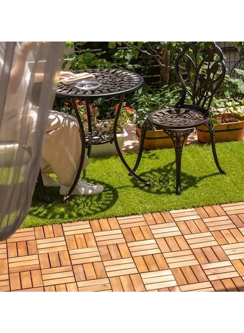 HOME TASTE Hometaste Wooden Floor Decking Tiles Timberlock Interlocking Wood Tiles Floor Tiles Balcony Flooring Tiles Home Floor Tiles Diy Tiles Garden Tiles (Pack_ (10 Pieces))  - Image 3