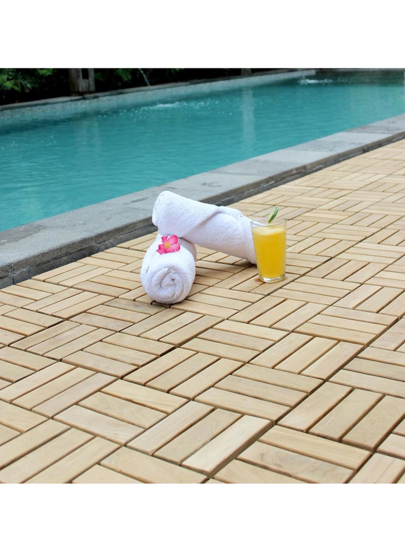 HOME TASTE Hometaste Wooden Floor Decking Tiles Timberlock Interlocking Wood Tiles Floor Tiles Balcony Flooring Tiles Home Floor Tiles Diy Tiles Garden Tiles (Pack_ (10 Pieces))  - Image 4