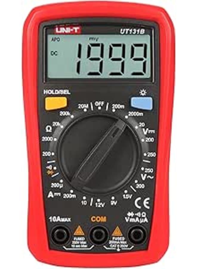 UNI-T Multimeter UT131B / MIE0380 LCD Screen Diode Test, Black/Red