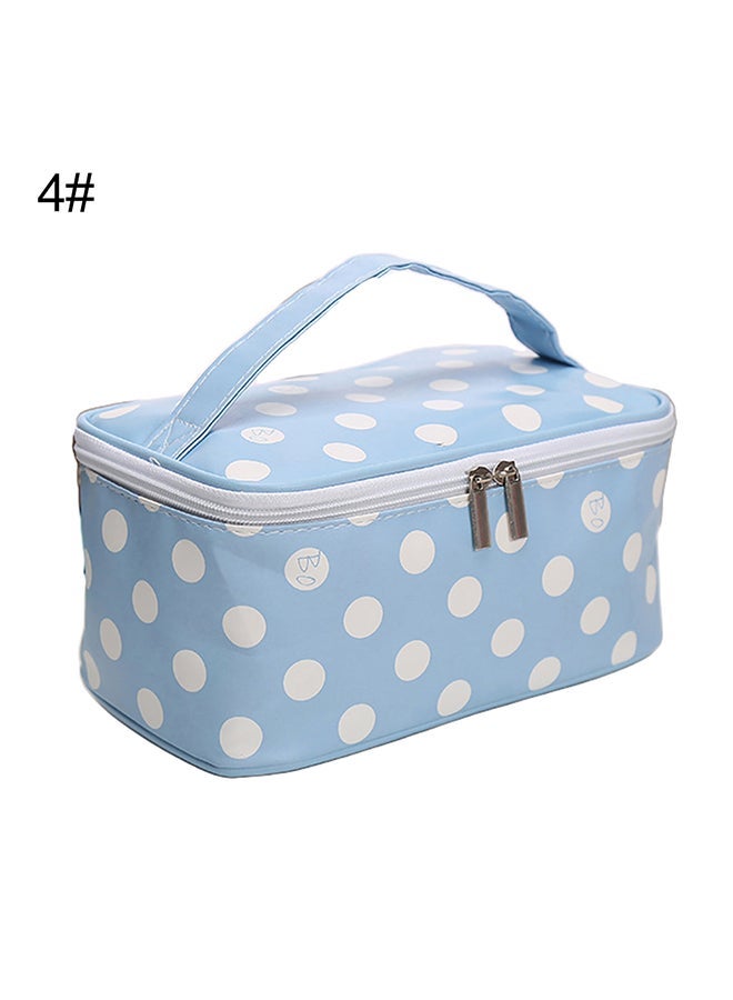 NIBEMINENT Polka Dot Printed Cosmetic Bag Blue/White