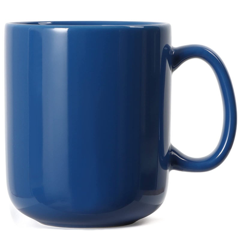 20 OZ Large Coffee Mug Smilatte M016 Plain Ceramic Boss Big Tea Cup with Handle for Dad Men Blue