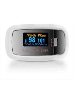 AccuMed CMS-50D1 Fingertip Pulse Oximeter Blood Oxygen Sensor SpO2 for Sports and Aviation. Portable and Lightweight with LED Display, 2 AAA Batteries, Lanyard and Travel Case (White)  - Image 2
