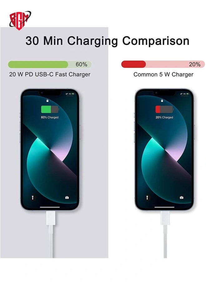 BGM - iPhone 20W USB C Fast Charger, iPhone Fast Charger Plug fast Charger Power and 1M iPhone USB C Charger Cable Compatible with i-Phone 13 12 11 Pro Max Mini X XR Xs/i-Pad, iPhone USB C Fast Charger - Image 1