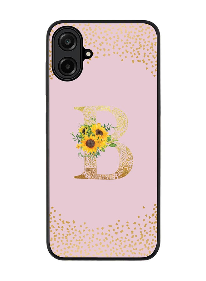 Stylizedd For Samsung Galaxy A07 4G Case,Slim fit Camera Protection, Shockproof Thin Phone cover  - Custom Floral Monogram - B  (Pink )