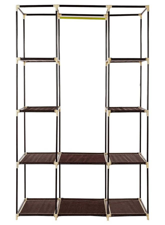 GRAZIA Portable and Collapsible Wardrobe Metal Frame 6 Racks Closet Foldable with High Capacity up to 90Kgs Grey - Image 2