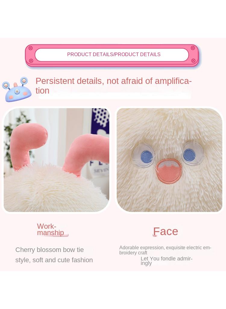 general 1 Pcs Little Monster Plush Toy Cute Stuffed Doll Soft Anime Cartoon Plushie Home Decor Best Gift For Kids Girls（Pink） - Image 3