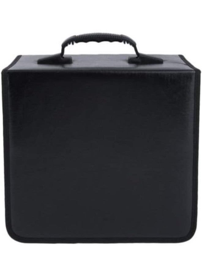 klarako DVD Binder Case 360 Discs CD Storage Box Containers Video PU Leather Wallet Bag Zipped Large Capacity Wearproof Suitcase Holder Handbag - Black - Image 4