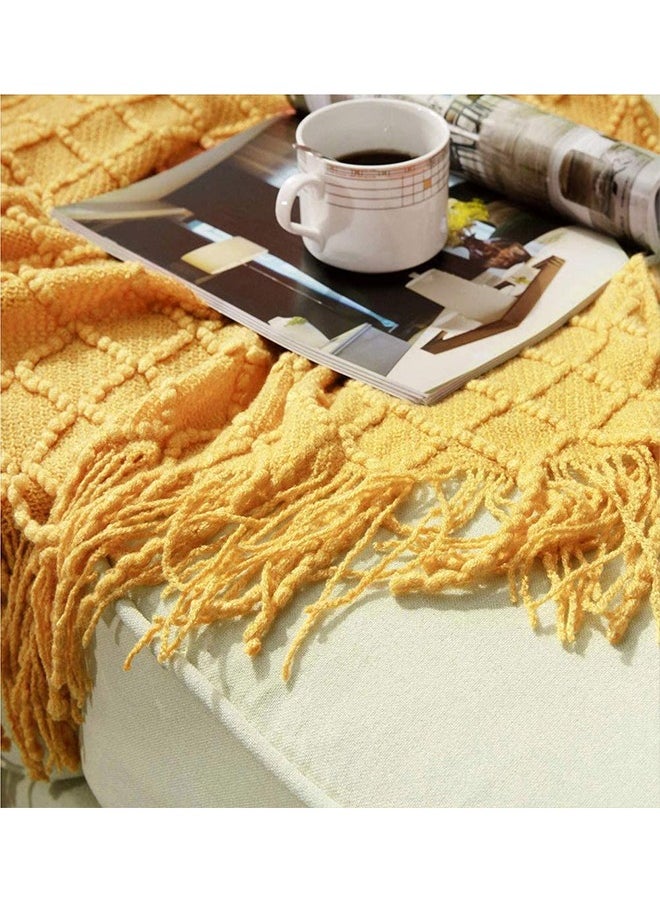 Arabest - High Quality Soft Sofa Blanket,Desert Gold ,127*172CM, Nordic Style, Soft And Wrinkle-Resistant Knitting Craftsmanship, Modern And Simple Furniture - Image 1