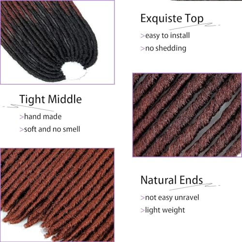 general brand 18 Inch Goddess Faux Locs Straight Gypsy Locs Crochet Hair 3 Tone Ombre Crochet Braids Dreadlocks Pre-Looped Synthetic Hair Extensions 18 Strands/Pack(Pack of 6, T1B/530/350) - Image 4