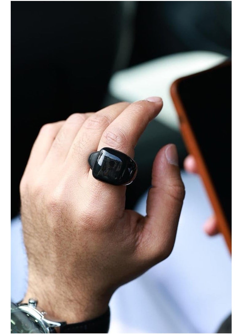 iTasbih Smart Tasbih Ring for Tasbeeh with Dhikr - Prayer Time Reminder - Vibration Reminder, Tasbeeh Counter, Bluetooth Connection, OLED Screen, IPX67 Waterproof, Adjustable Ring 18mm + 20mm - Black  - Image 3