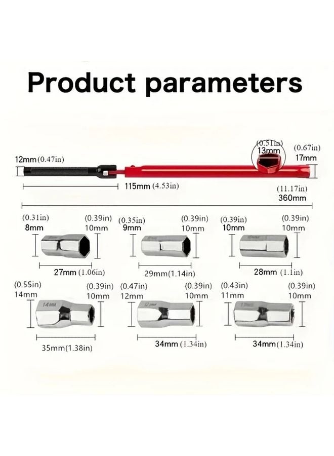7Pcs Faucet Repair Tool Set 8 14mm Socket Basin Nut Wrench Sink Plumber Kit - Image 4
