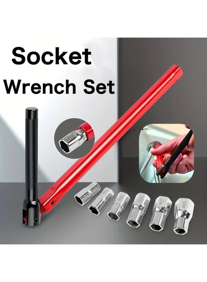 7Pcs Faucet Repair Tool Set 8 14mm Socket Basin Nut Wrench Sink Plumber Kit - Image 2