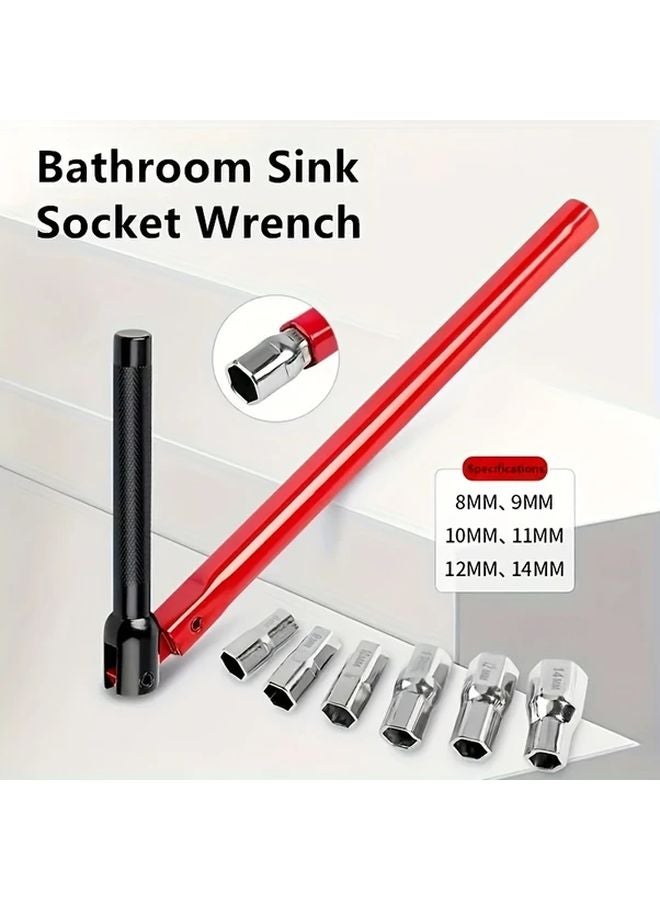 7Pcs Faucet Repair Tool Set 8 14mm Socket Basin Nut Wrench Sink Plumber Kit - Image 3