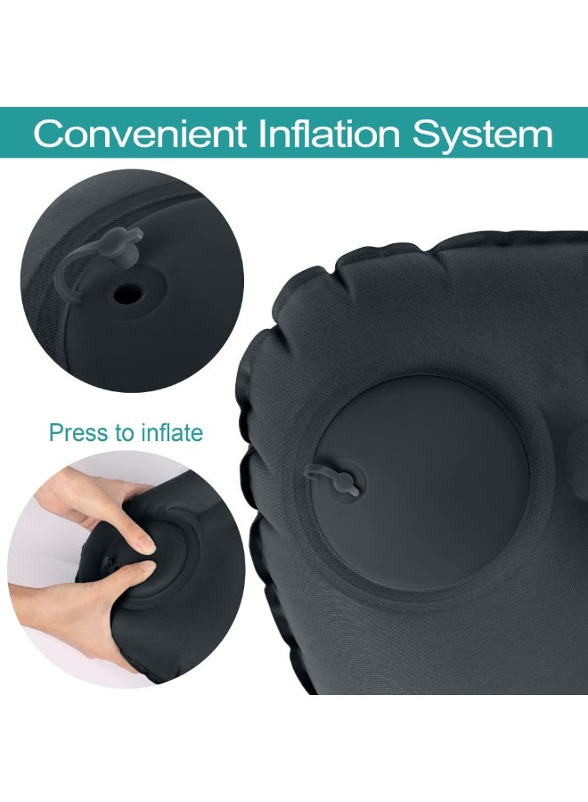 Inflatable Camping Pillow - Ultralight Travel Pillow for Beach, Adults & Kids (Black) - Image 2