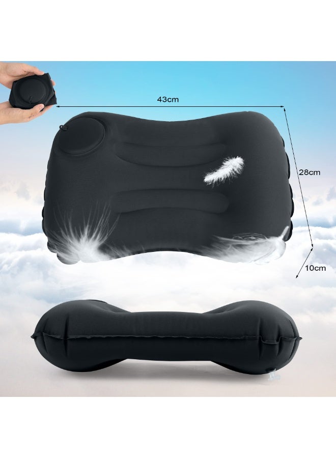Inflatable Camping Pillow - Ultralight Travel Pillow for Beach, Adults & Kids (Black) - Image 4