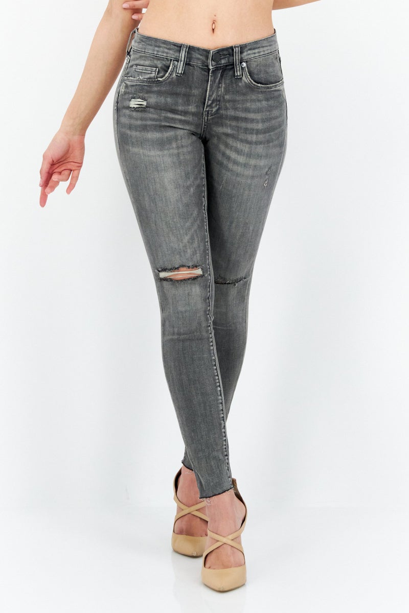 Blank NYC Women Skinny Fit Mid Rise Rise Stretchable Denim, Grey - Image 1