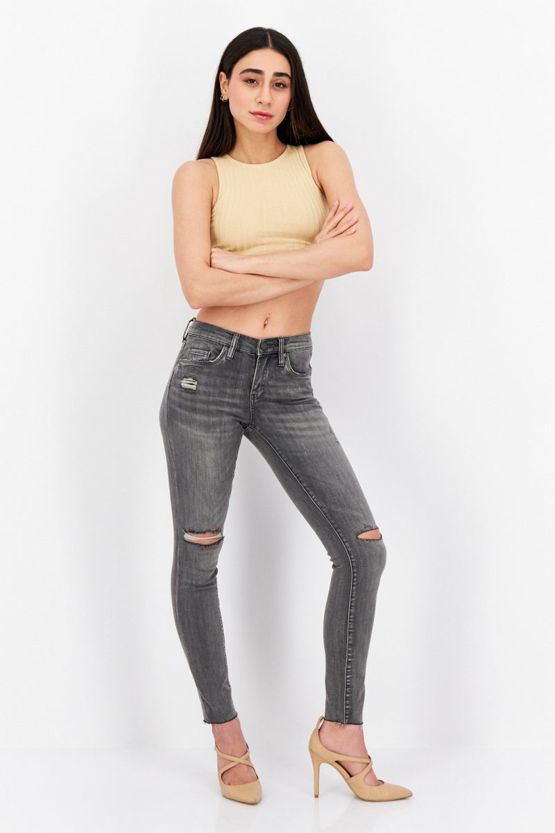 Blank NYC Women Skinny Fit Mid Rise Rise Stretchable Denim, Grey - Image 3