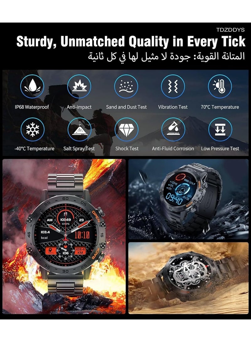 TDZDDYS Play Video Smart Watch for Men(Answer/Make Call), TDZDDYS 1.39" HD Screen, 400mAh Battery, 5ATM Waterproof, Fitness Tracker, 100+ Sports Modes, Heart Rate & Blood Pressure Monitoring  - Image 4