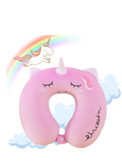 Airplane, Car, Train Travel Pillow with Memory Foam, Unicorn Design for Kids, Adults.