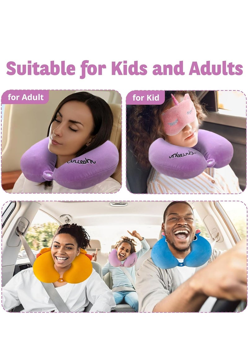 Oasisgalore - Airplane, Car, Train Travel Pillow with Memory Foam, Unicorn Design for Kids, Adults. - Image 1