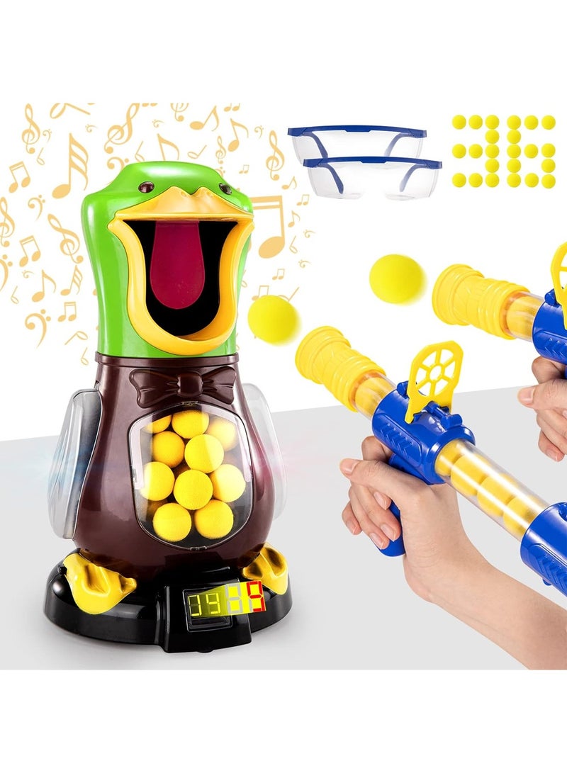 Duck Shooting Kids Toys, 2-Pack Foam Toy Guns with Removable Targets, Interactive Race Game Gift, Ages 6+ - Image 1