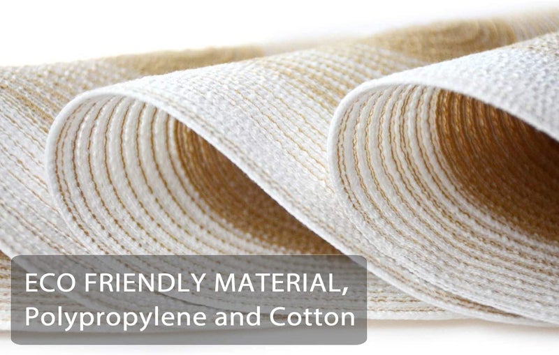 RoarCraft Placemats Round Braided Placemats for Dining Table Diameter 15 inch Woven Heat Resistant AntiSlid Cotton Washable Kitchen Table Mats Cream 6pcs - Image 5