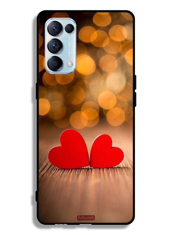 Tolwak Oppo Reno5 Pro 5G Protective Case Cover Two Beautiful Hearts  - Image 2