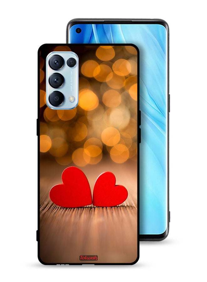 Tolwak Oppo Reno5 Pro 5G Protective Case Cover Two Beautiful Hearts  - Image 1