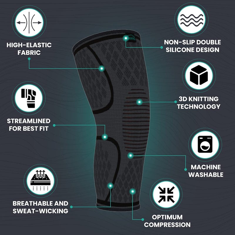 SCIENISH Hanging space save 2-Pack Sports Knee Pads Men's and Women's Knee Pads Running Knee Pads Medical Grade Knee Pads for Meniscus Tears, ACL, Arthritis, Joint Pain Relief. (M, Black) Classic trendy design picks - Image 2
