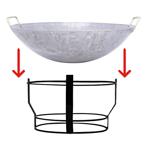 Lyrovo Bonfire Pit for Outdoor Campfire Bowl for Garden Use, Outdoor Camping Barbeque Making with Round Iron Stand - Image 2