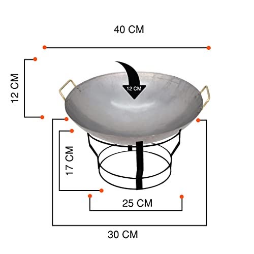 Lyrovo Bonfire Pit for Outdoor Campfire Bowl for Garden Use, Outdoor Camping Barbeque Making with Round Iron Stand - Image 3
