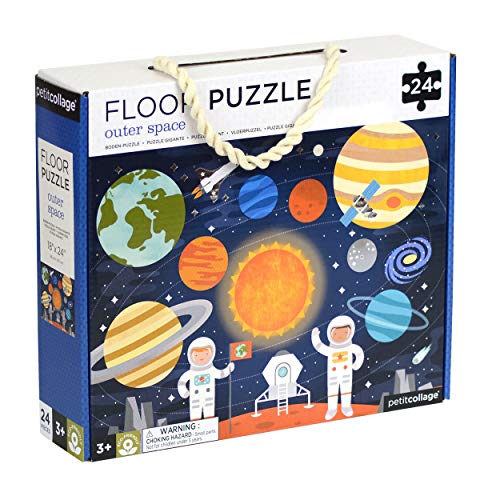 Petit Collage Floor Puzzle Outer Space 24 Pieces Large Puzzle for Kids Completed Outer Space Puzzle Measures 18 x 24 Makes a Great Gift Idea for Ages 3