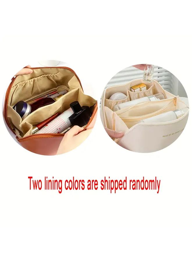 White Large Capacity Travel Toiletry Bag Lightweight Cosmetic Organizer With Handle - Image 3