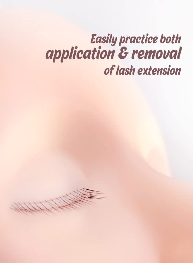 Amber Lash Mannequin Head With Embedded Layered eyelashes, For Lash Extension and Permanent Makeup Practice, With Reusable Multi-Layered Lashes - Image 3