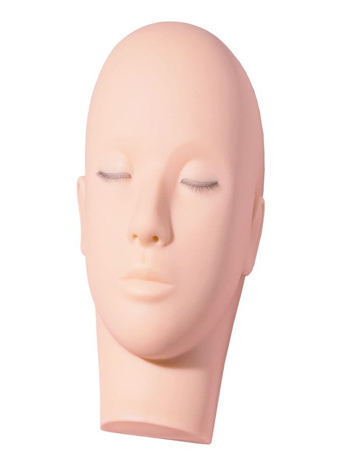 Amber Lash Mannequin Head With Embedded Layered eyelashes, For Lash Extension and Permanent Makeup Practice, With Reusable Multi-Layered Lashes - Image 1