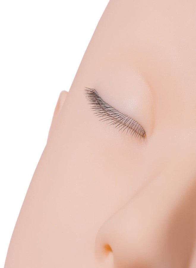 Amber Lash Mannequin Head With Embedded Layered eyelashes, For Lash Extension and Permanent Makeup Practice, With Reusable Multi-Layered Lashes - Image 4