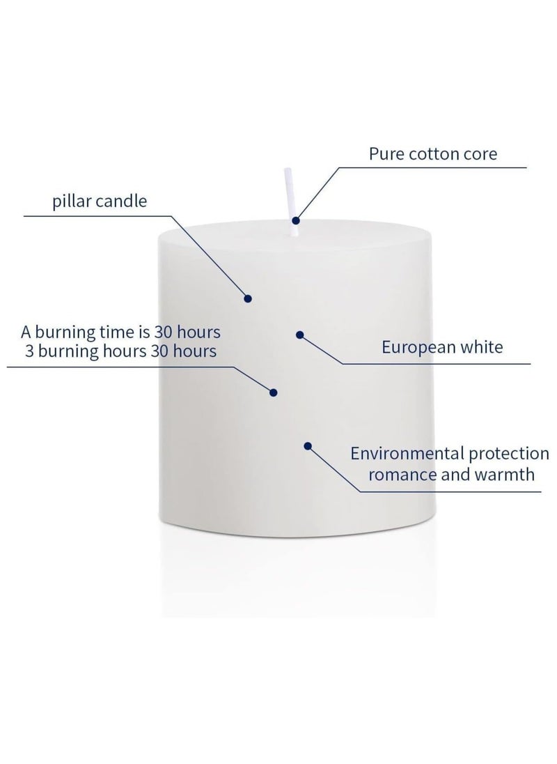 Lukadah Lukadah Premium Quality Unscented Pillar Candles 2 x 2 Inch, Long Burning Hours, Decorative Block Candles, SPA Candles, Romantic Candles - Dripless Clean Burning Dinner Candle | Set of 3  - Image 2