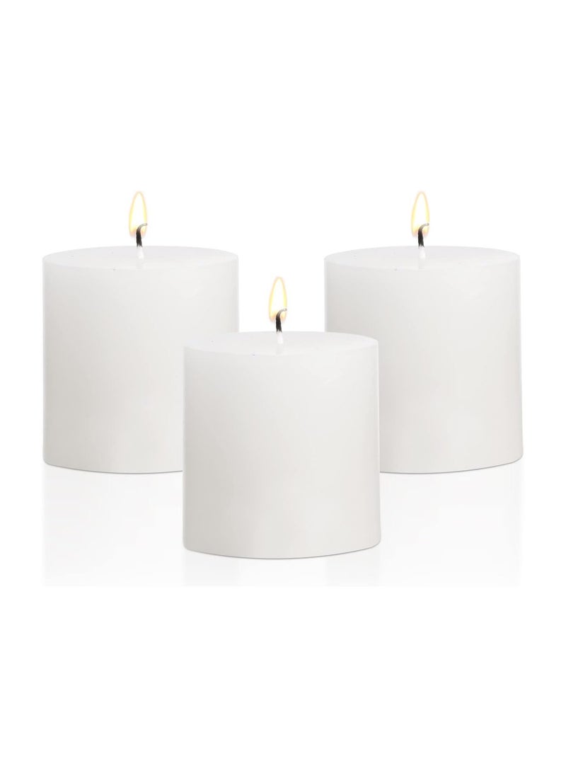 Lukadah Lukadah Premium Quality Unscented Pillar Candles 2 x 2 Inch, Long Burning Hours, Decorative Block Candles, SPA Candles, Romantic Candles - Dripless Clean Burning Dinner Candle | Set of 3  - Image 1