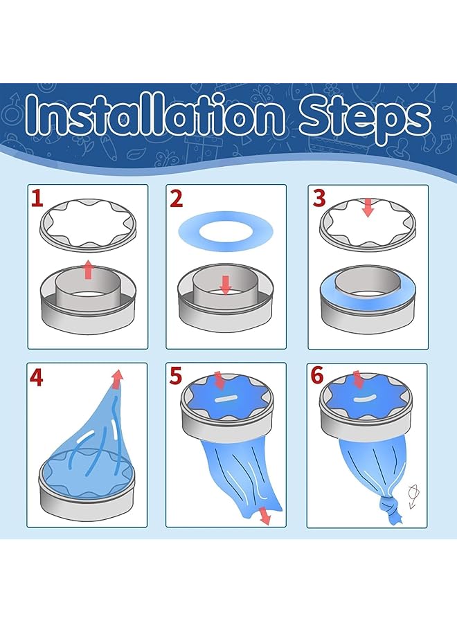 X spring Nappy Bin Refills 6Pcs 450X26X3.5Cm Durable Elastic Nappy Bin Refills 100% Recyclable And Environmentally Friendly New Pe Materials Nappy Disposal Bags Isolate Odors - Image 2