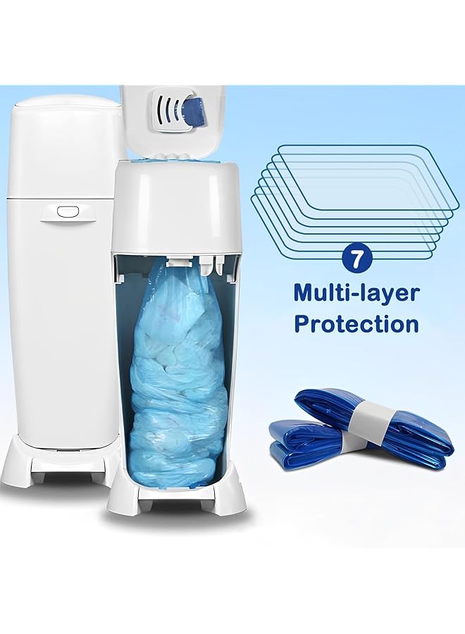 X spring Nappy Bin Refills 6Pcs 450X26X3.5Cm Durable Elastic Nappy Bin Refills 100% Recyclable And Environmentally Friendly New Pe Materials Nappy Disposal Bags Isolate Odors - Image 3