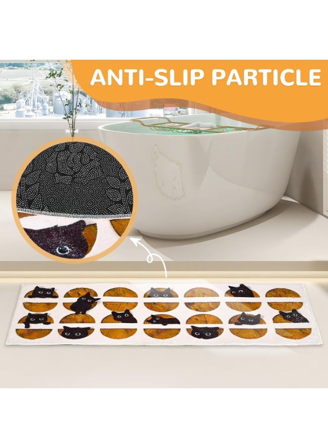 Bukela 40*160cm Area Rugs for Bedroom, Washable Cat Rug Cute Carpet Kid Funny Cartoon Rugs, Room Decor Cat Dog Shaped Pet and Children Entryway Rug (Round Cats) - Image 4