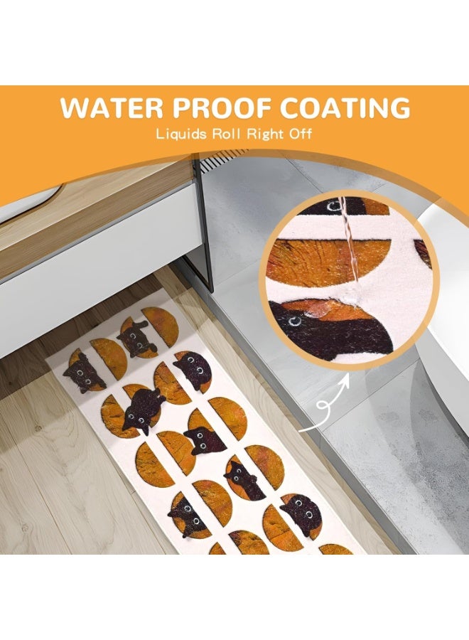 Bukela 40*160cm Area Rugs for Bedroom, Washable Cat Rug Cute Carpet Kid Funny Cartoon Rugs, Room Decor Cat Dog Shaped Pet and Children Entryway Rug (Round Cats) - Image 5