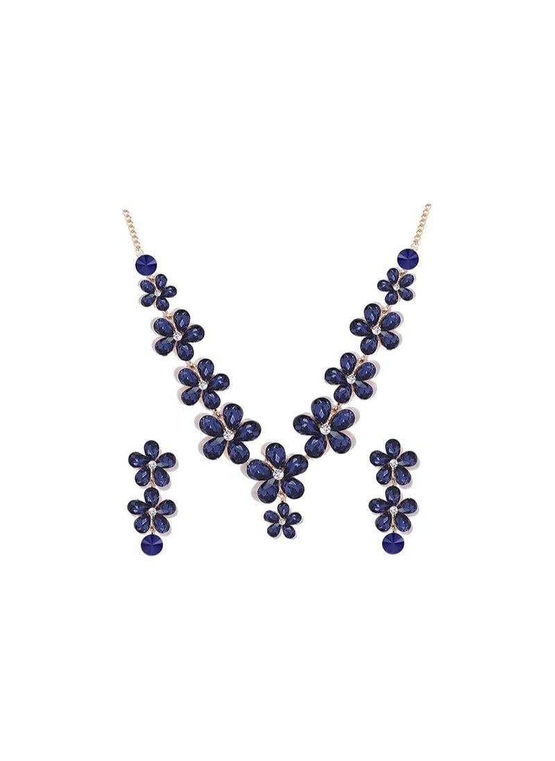 YouBella YouBella Jewellery Crystal Necklace Set Gold Plated Jewellery Set for Women  - Image 1