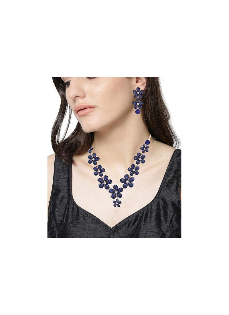 YouBella YouBella Jewellery Crystal Necklace Set Gold Plated Jewellery Set for Women  - Image 2