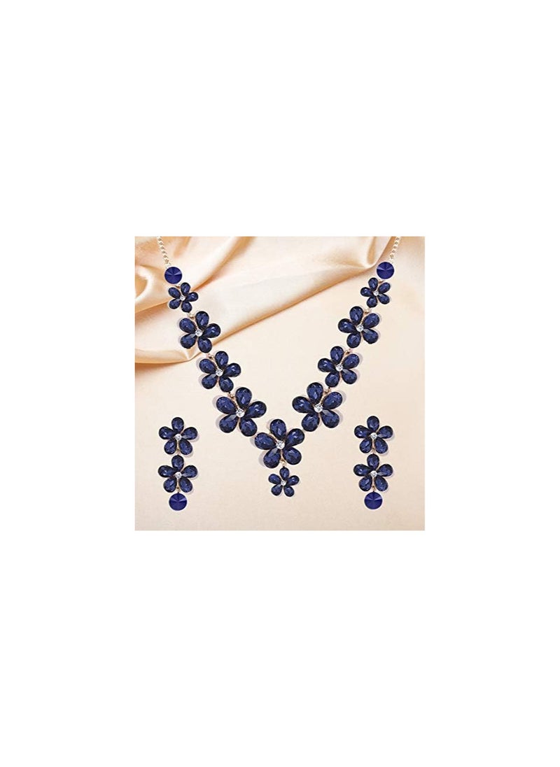 YouBella YouBella Jewellery Crystal Necklace Set Gold Plated Jewellery Set for Women  - Image 3